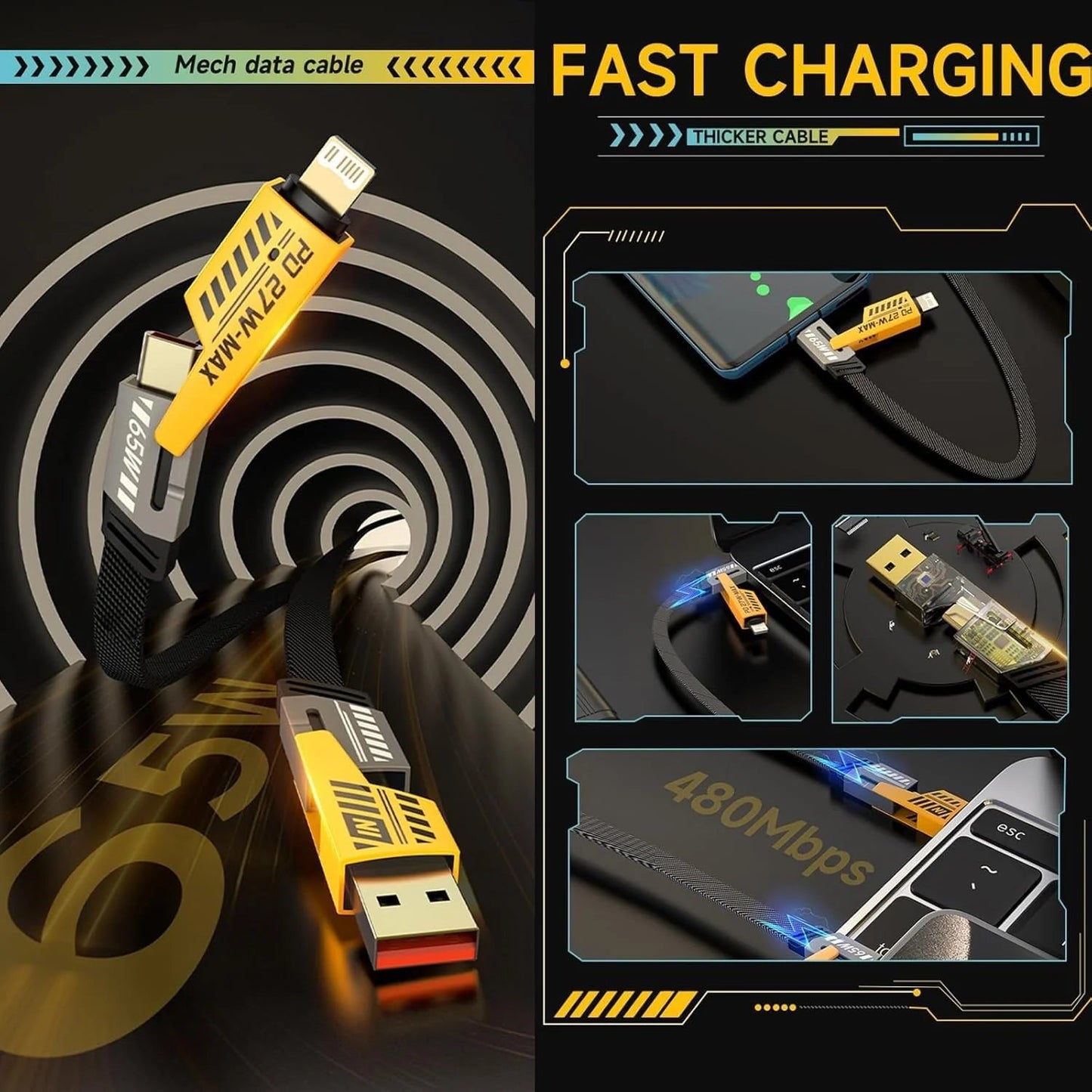 USB-C to Lightning Braided Cable – Fast Charging & Durable