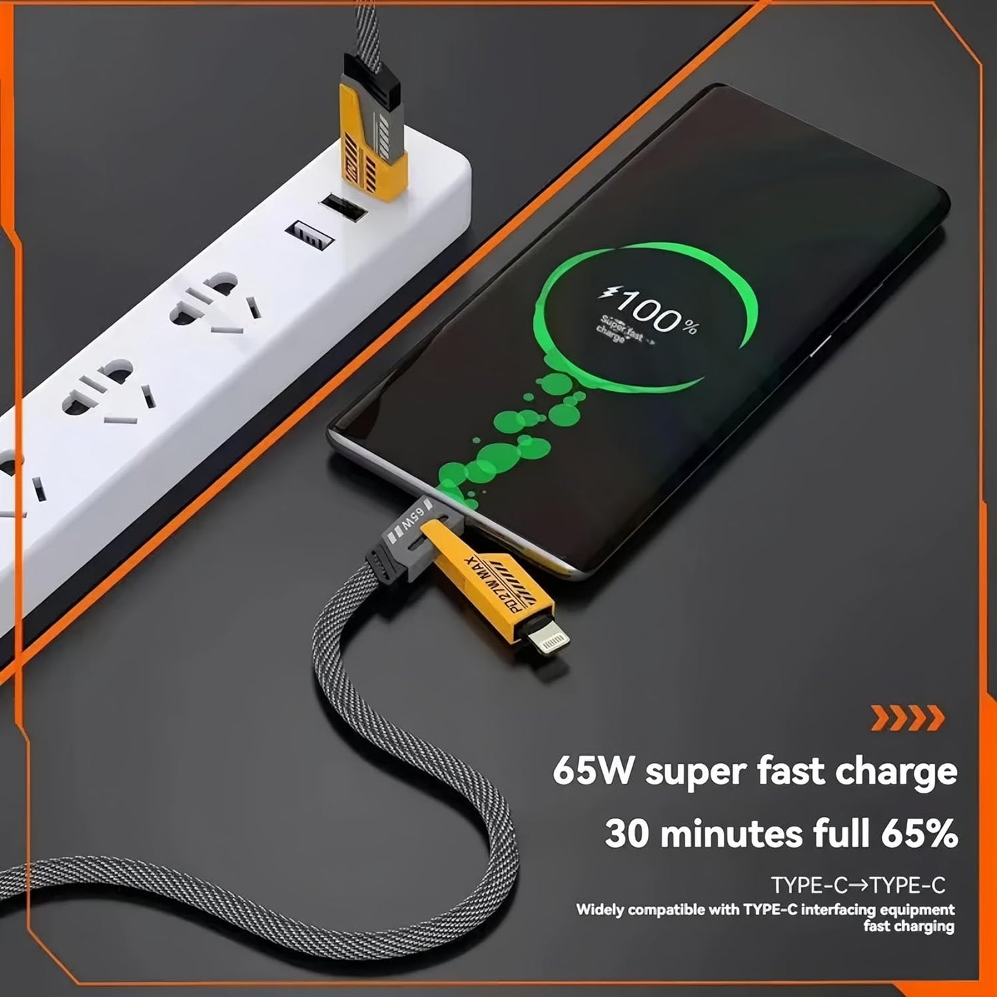 USB-C to Lightning Braided Cable – Fast Charging & Durable