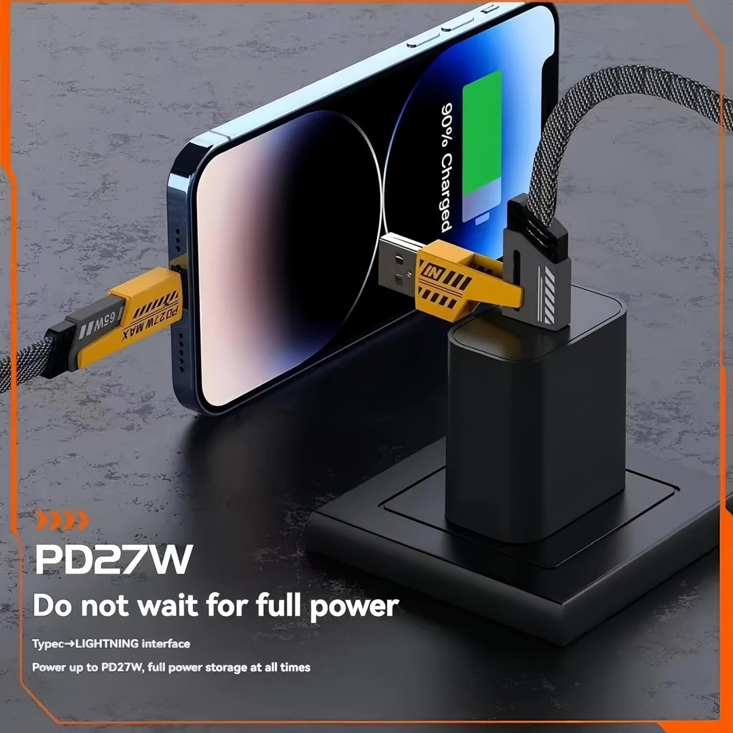 USB-C to Lightning Braided Cable – Fast Charging & Durable