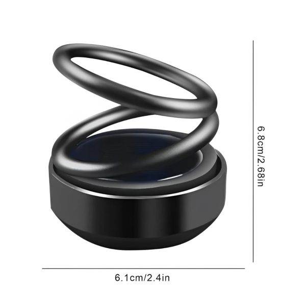 Solar Car Air Freshener – Rotating Double-Ring Dashboard Ornament