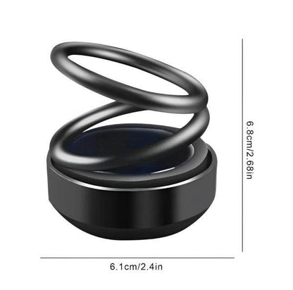 Solar Car Air Freshener – Rotating Double-Ring Dashboard Ornament