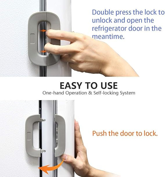 Child Proof Fridge & Freezer Lock – Double Button, Adhesive