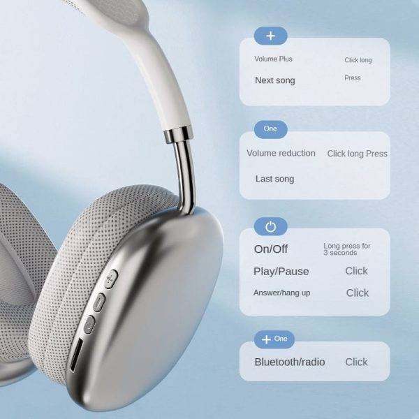 P9 Wireless Bluetooth Headphones – Over-Ear, Hi-Fi Stereo, Foldable