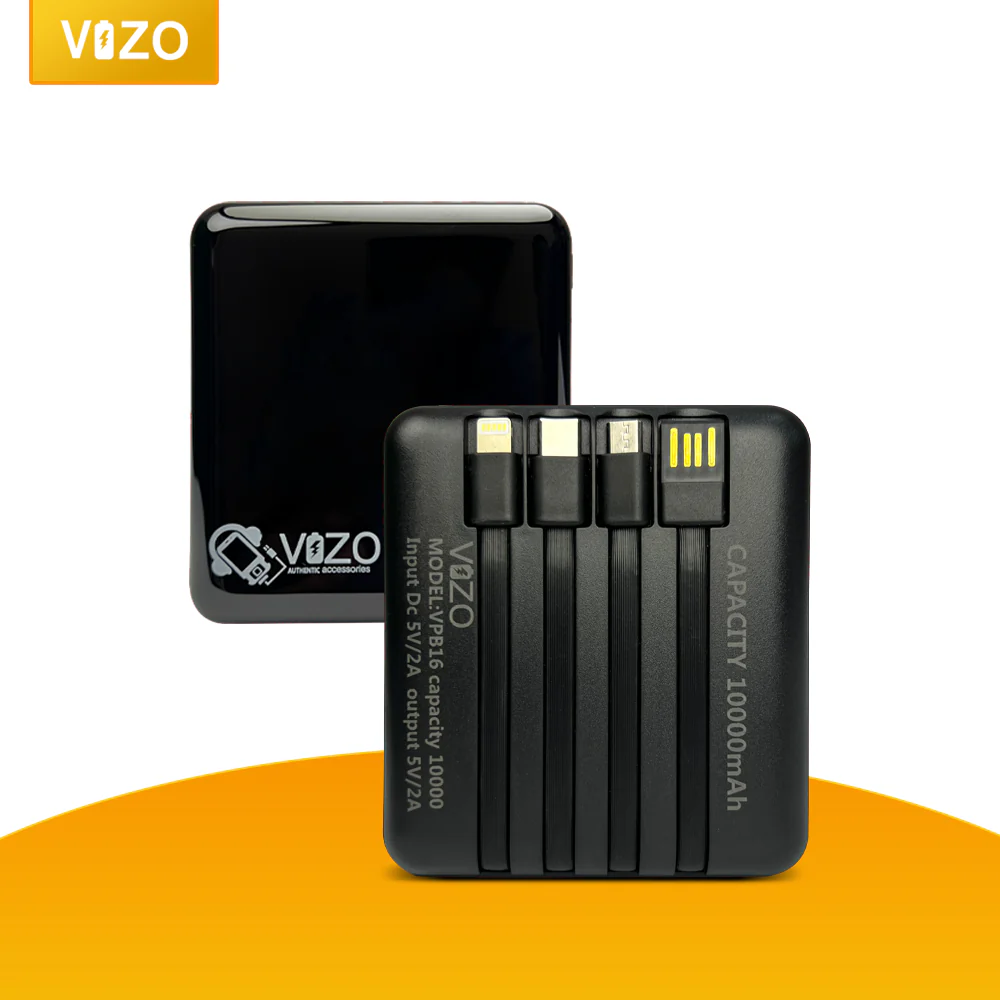 Vizo VPB16 10,000mAh Power Bank – Compact Portable Mobile Charger